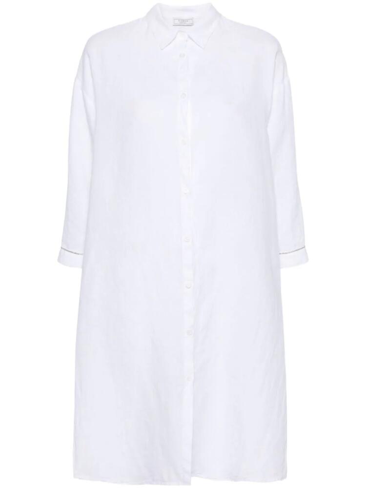 Peserico classic-collar linen tunic shirt - White Cover