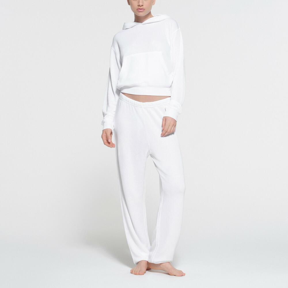 SKIMS Classic Hoodie | White | Large | Modal French Terry Cover