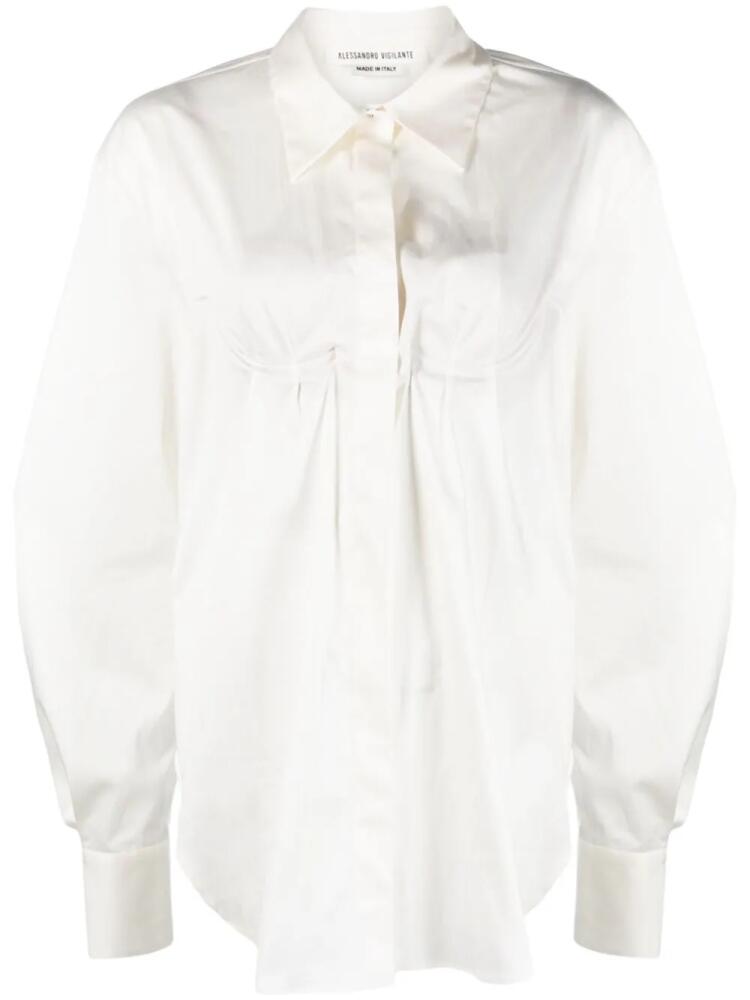 ALESSANDRO VIGILANTE underwire-cup open-back shirt - White Cover