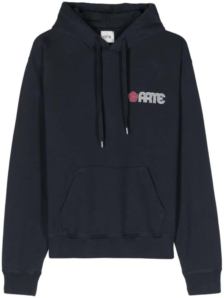 ARTE Hank logo-print cotton hoodie - Blue Cover