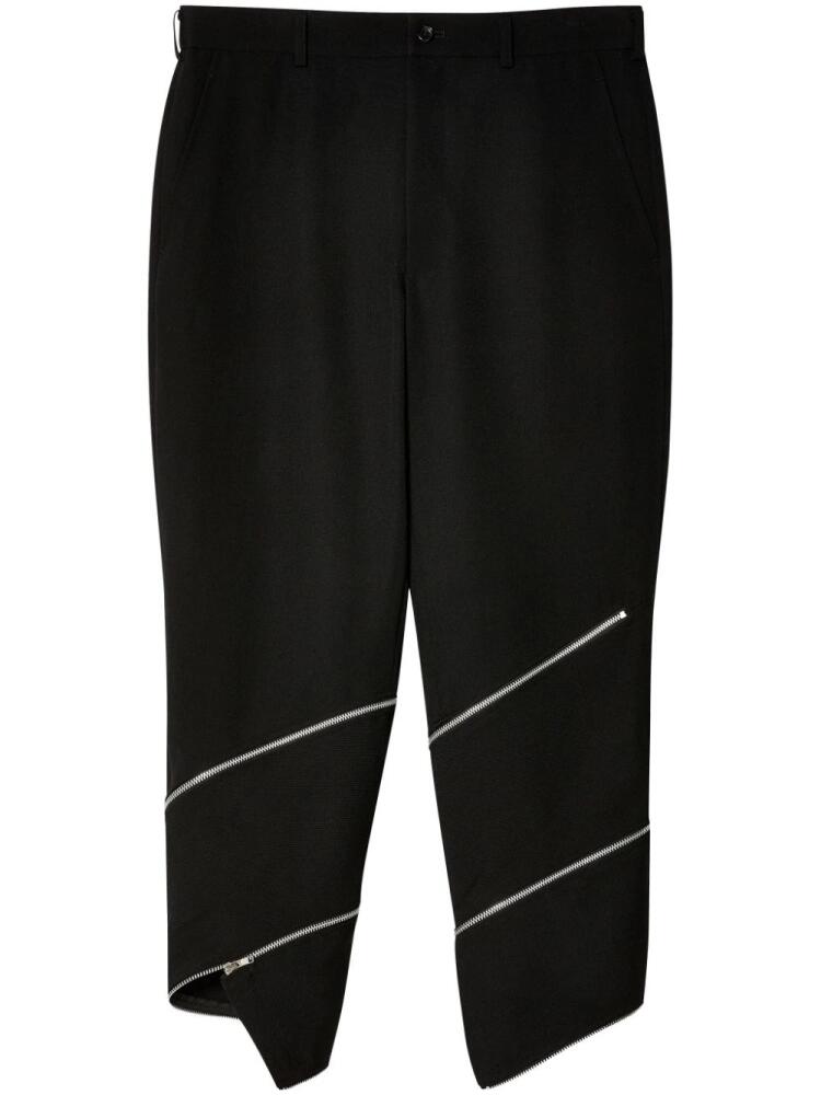 Black Comme Des Garçons zip wool cropped trousers Cover