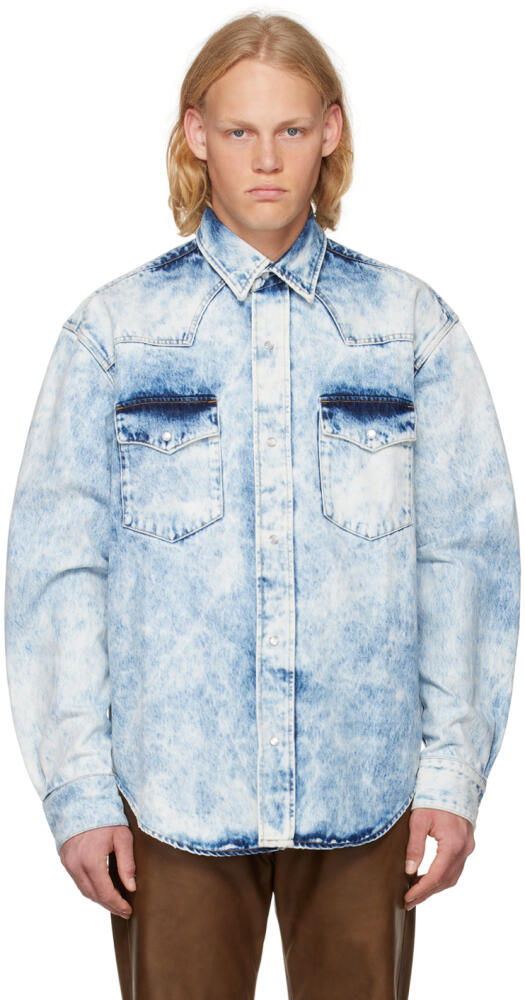 VTMNTS Blue Faded Denim Shirt Cover