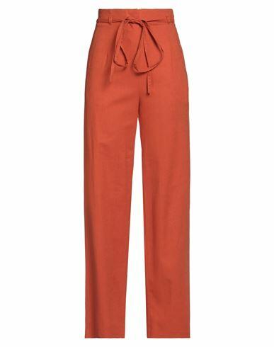 Kaos Woman Pants Orange Viscose, Linen, Cotton, Elastane Cover