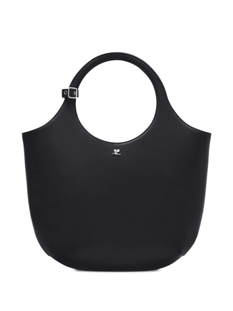 Courrèges Holy midi leather bag - Black Cover