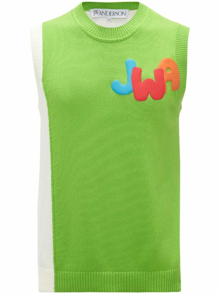 JW Anderson JWA two-tone knitted vest - Green Cover