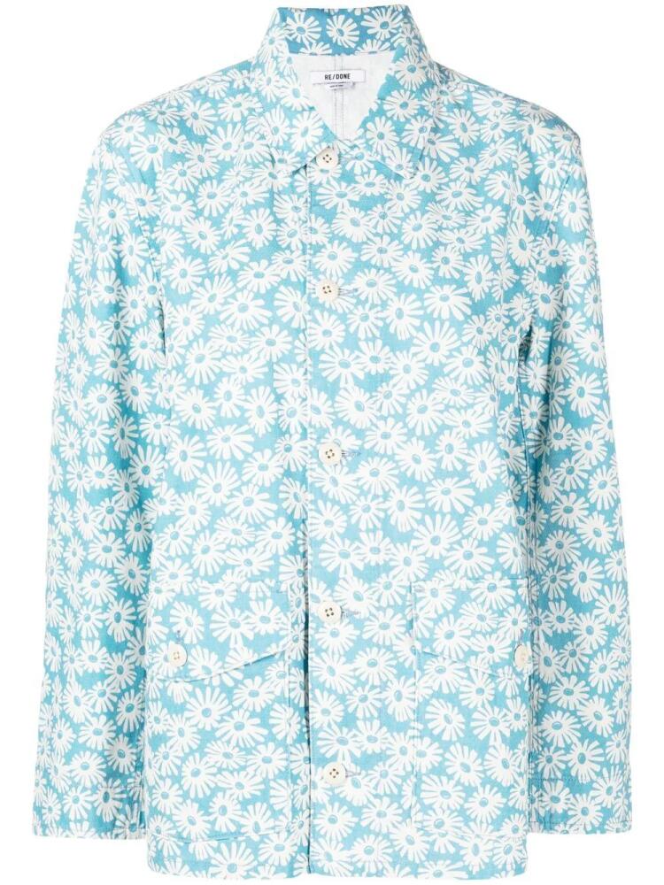 RE/DONE floral-print Canvas Chore jacket - Blue Cover