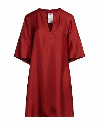 Max & co. Woman Mini dress Brick red Silk Cover