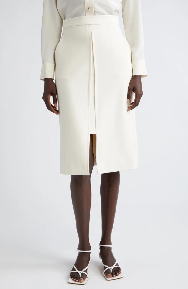 St. John Collection Signature Stretch Crepe Suiting Skirt in Ecru Cover