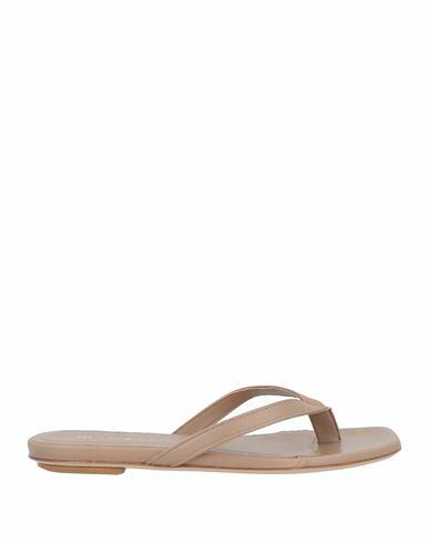 Gia X Pernille Teisbaek Woman Thong sandal Light brown Soft Leather Cover