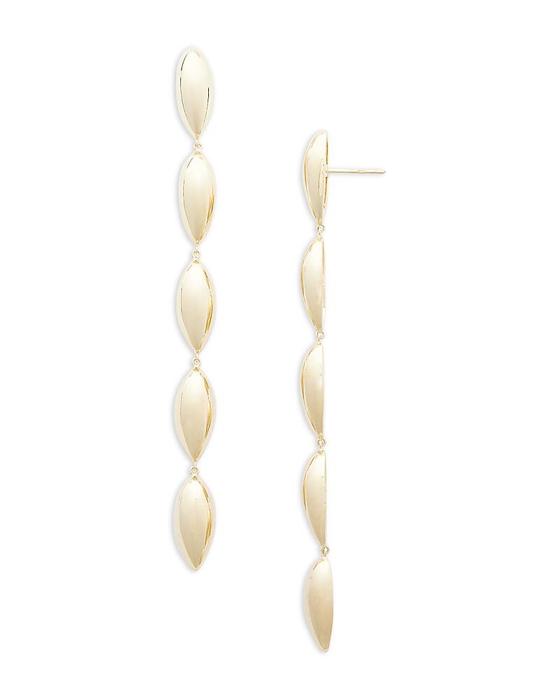 Jennifer Zeuner Dee Polished Pear Shoulder Sweeping Linear Drop Earrings Cover