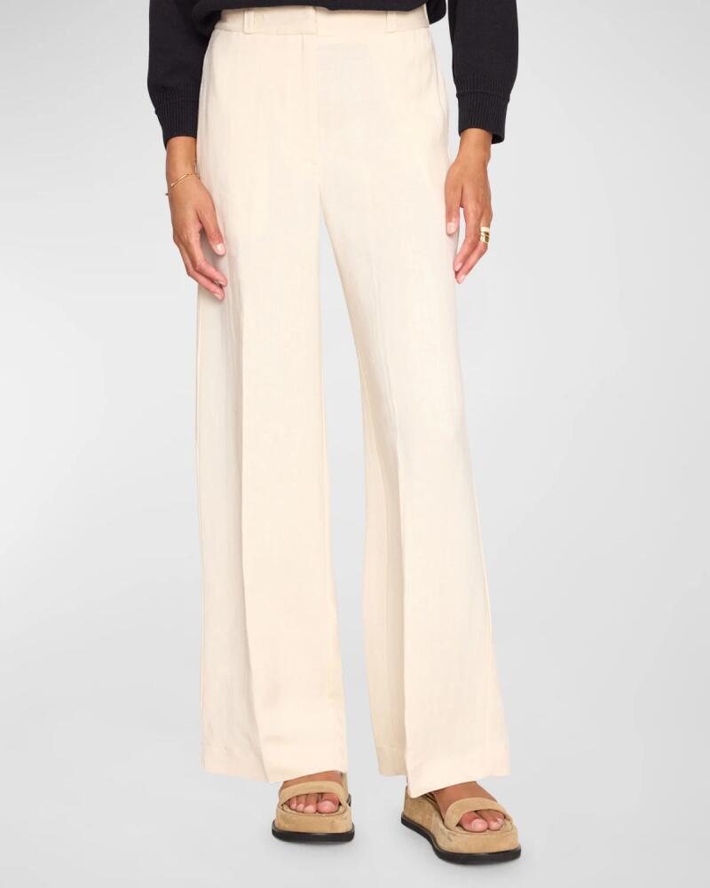 Brochu Walker Areo Mid-Rise Straight-Leg Linen-Blend Pants Cover