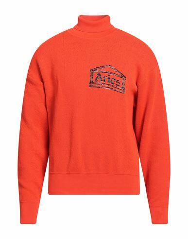 Aries Man Turtleneck Orange Recycled polyester, Recycled cotton Cover