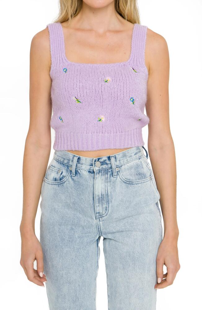 English Factory Embroidered Sweater Tank in Lavender Cover