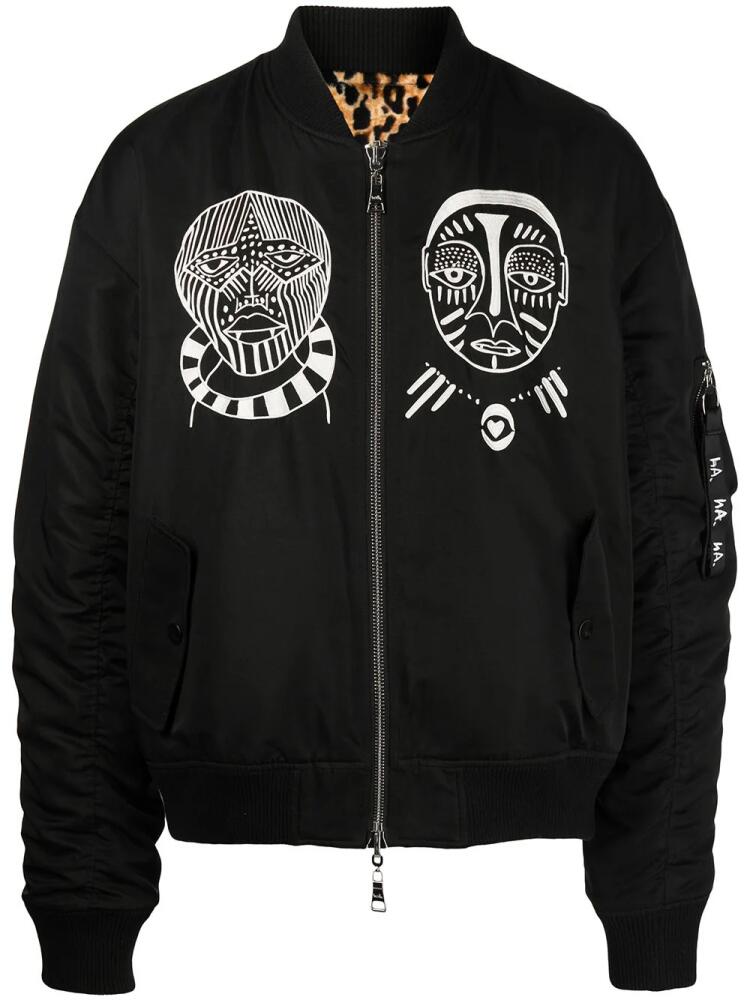 Haculla embroidered logo bomber jacket - Black Cover