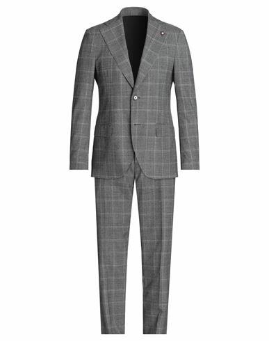 Lardini Man Suit Black Wool Cover