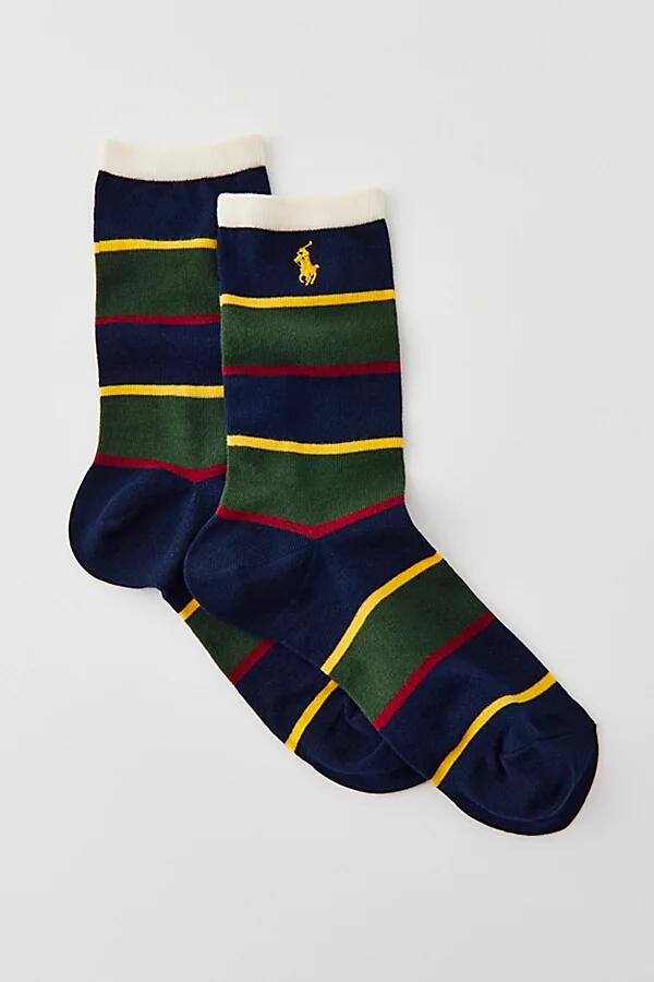 Polo Ralph Lauren Preppy Stripes Crew Sock in Navy Cover