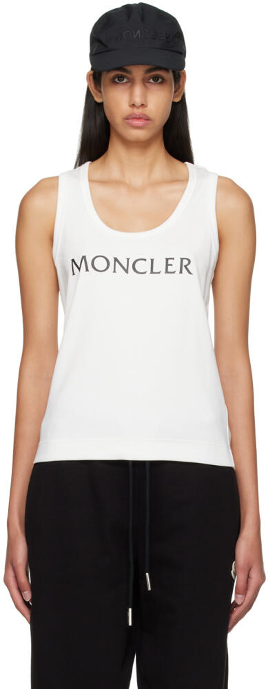 Moncler White Printed Tank Top Cover