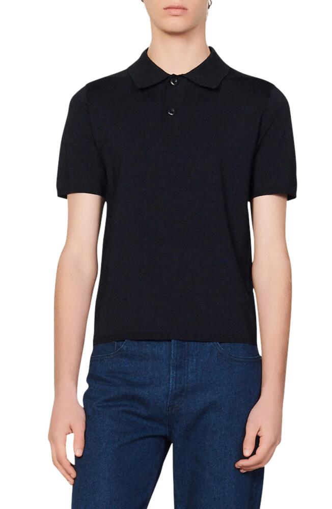 sandro Pablo Polo Sweater in Navy Blue Cover