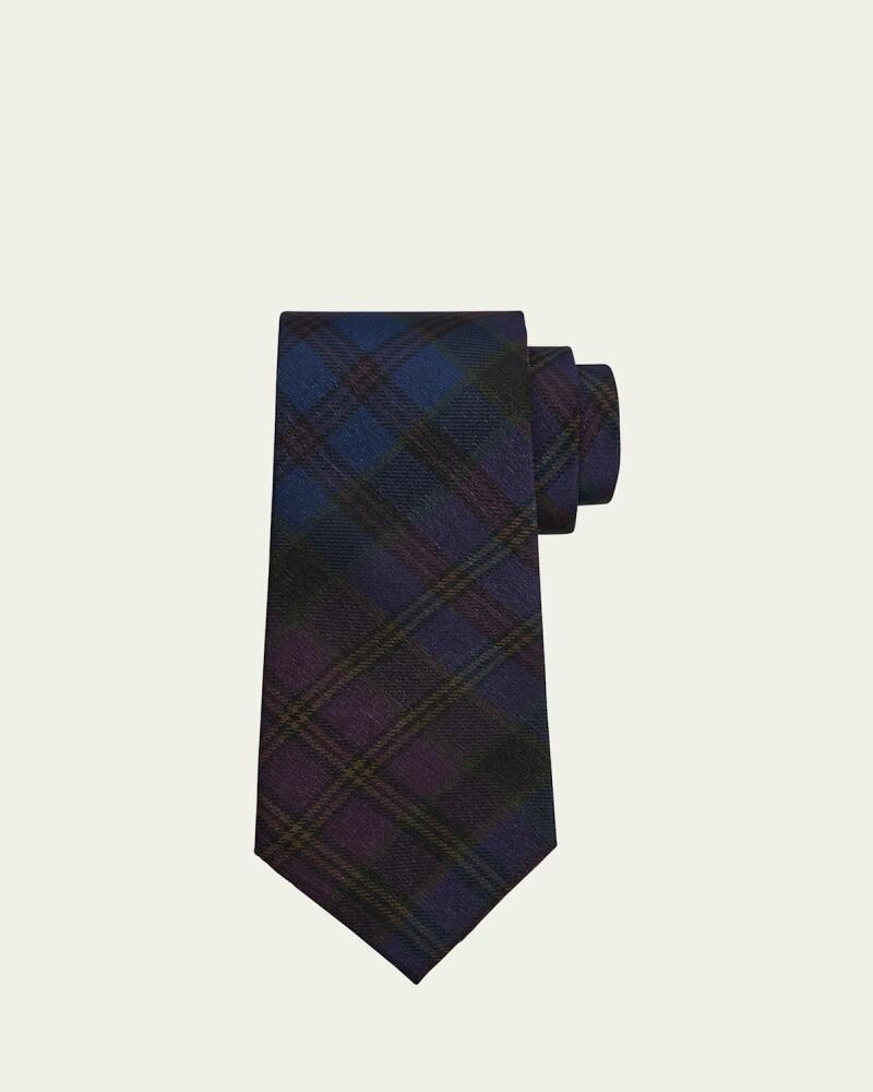 Ralph Lauren Purple Label Men's Plaid Silk Tie Cover