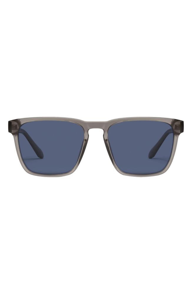 Quay Australia Unplugged 45mm Polarized Square Sunglasses in Grey/Navy Polarized Cover