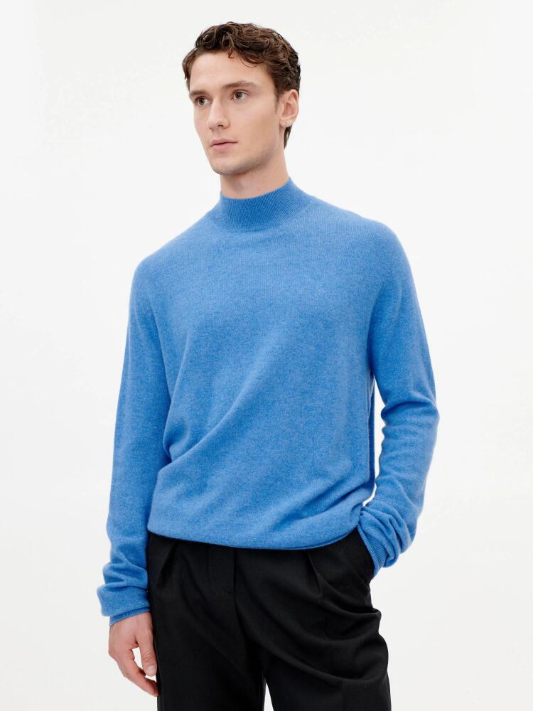 Gobi Cashmere High Neck Sweater in Blue Cover