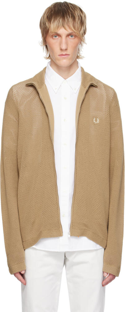 Fred Perry Beige Embroidered Sweatshirt Cover