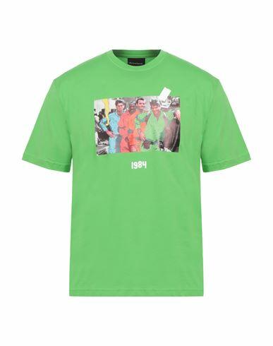 Throwback. Man T-shirt Green Cotton Cover