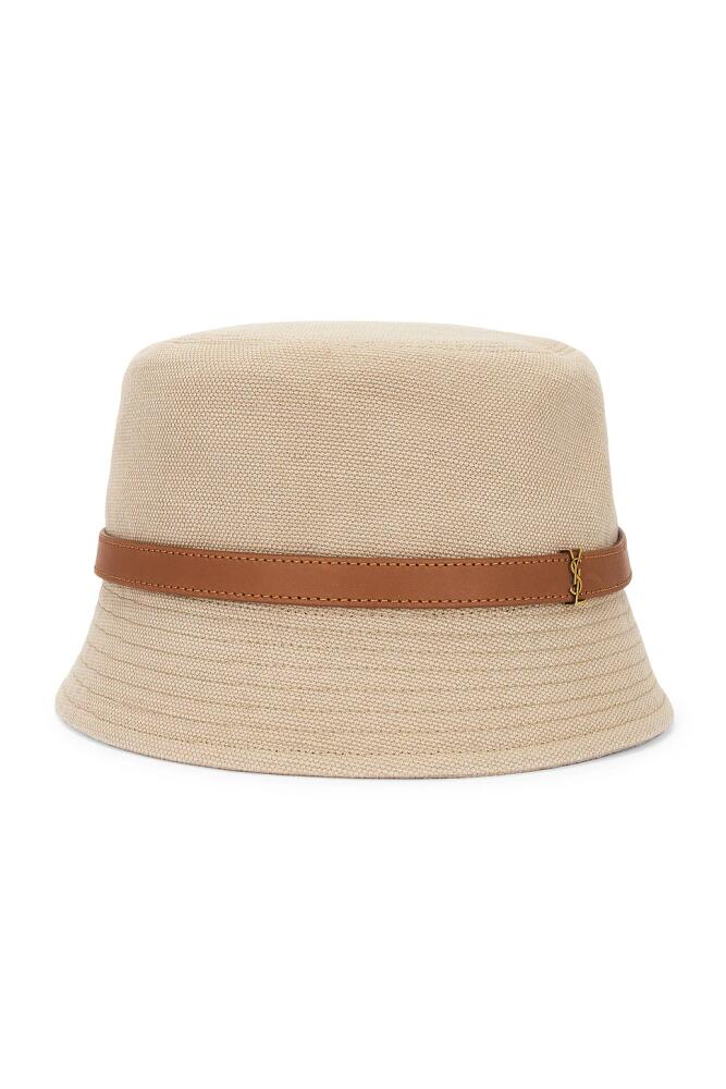 Saint Laurent Canvas Bucket Hat in Beige Cover