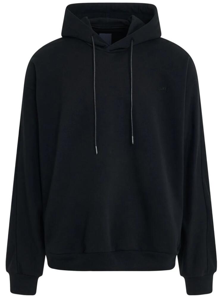 Juun.J logo-embroidered hoodie - Black Cover