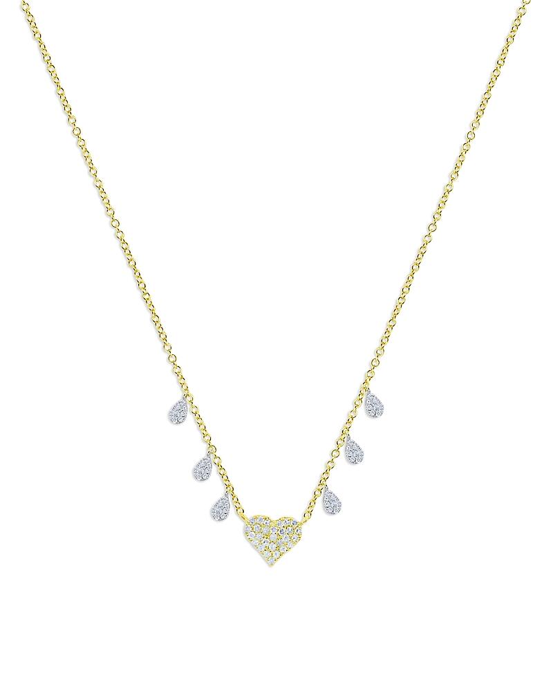 Meira T 14K White & Yellow Gold Diamond Pave Heart & Dangle Pendant Necklace, 18-20 Cover