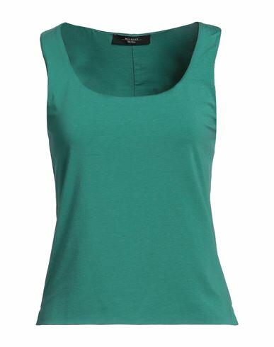 Weekend Max Mara Woman Tank top Green Lyocell, Cotton, Elastane Cover