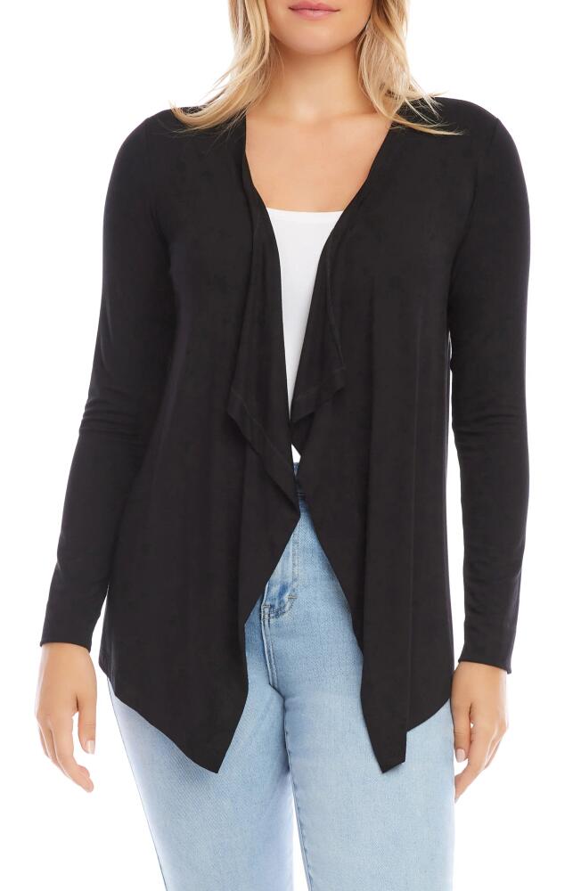 Karen Kane Poppy Draped Open Front Cardigan in Black Cover