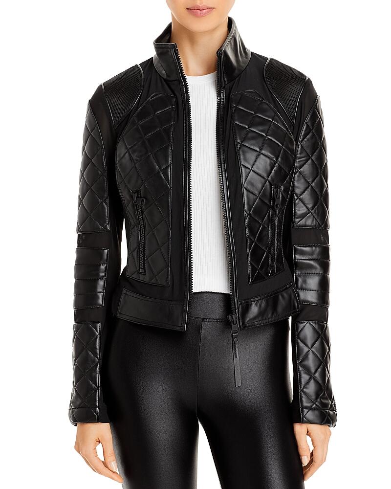 Blanc Noir Leather & Mesh Moto Jacket Cover