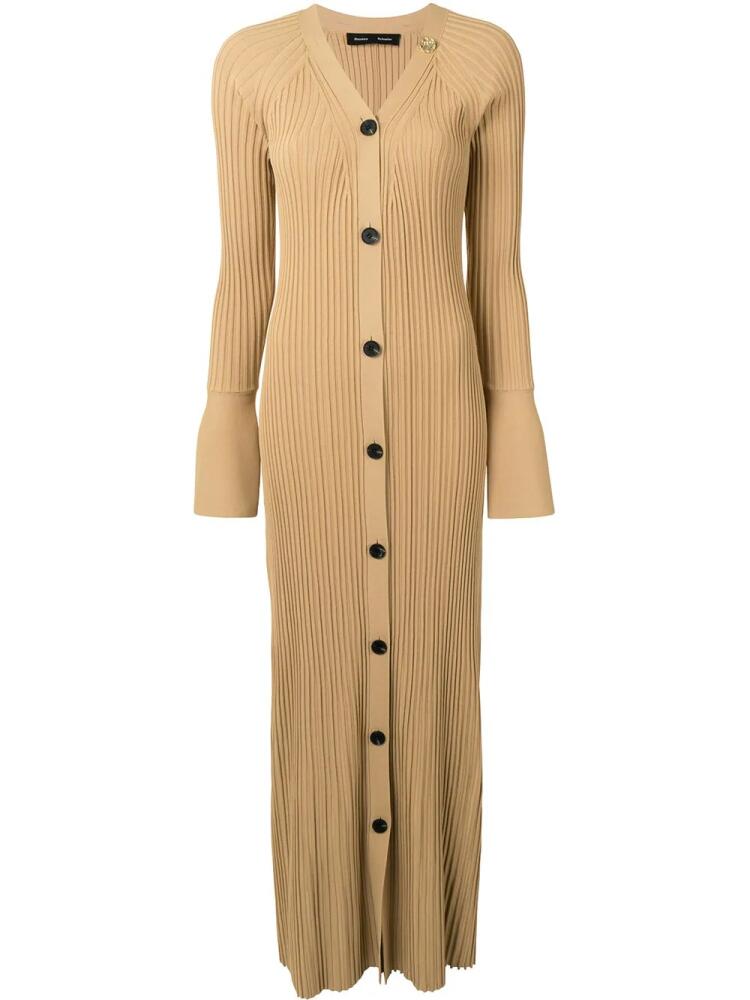 Proenza Schouler buttoned rib-knit dress - Brown Cover