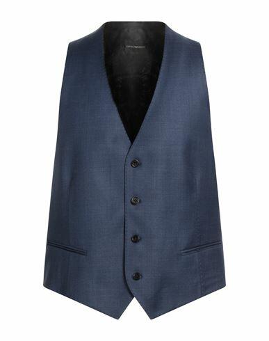 Emporio Armani Man Tailored Vest Navy blue Virgin Wool Cover