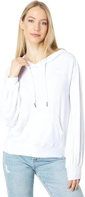 LAmade Lake Arrowhead Volume Sleeve Fullover Hoodie In Lightweight Modal Terry (White) Women's Clothing Cover