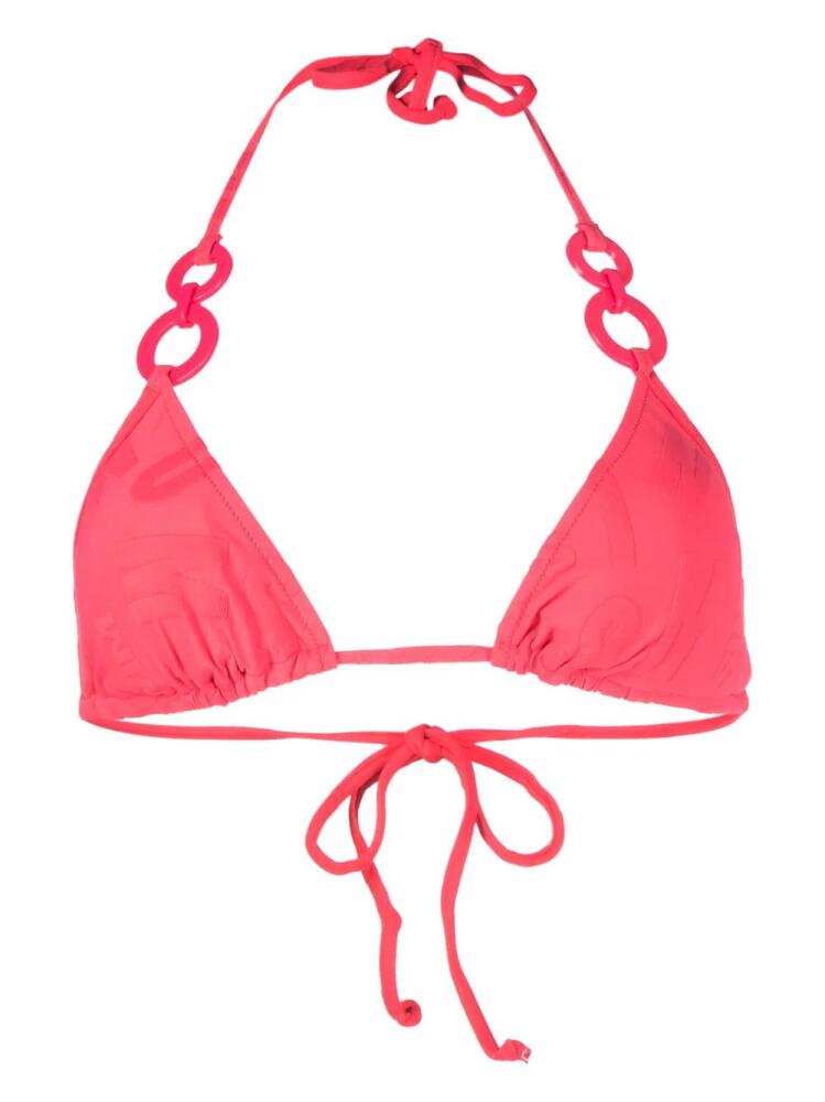 Moschino logo triangle bikini top - Pink Cover