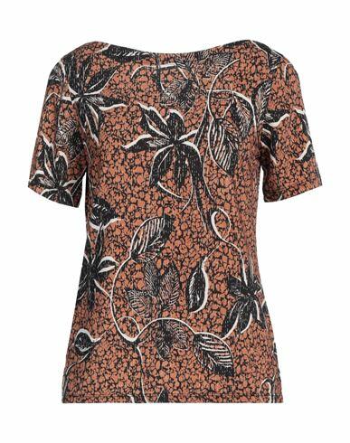 Diana Gallesi Woman T-shirt Brown Viscose, Elastane Cover