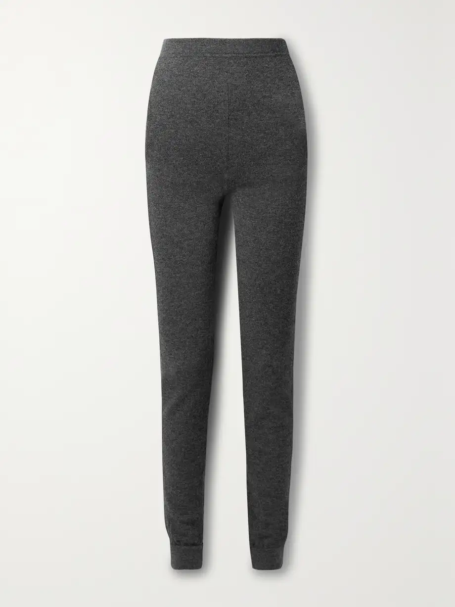 SAINT LAURENT - Cashmere Tapered Leggings - Gray Cover