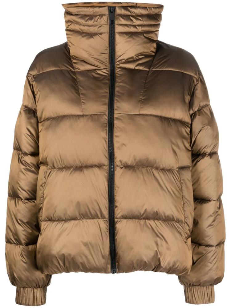 BOSS funnel-neck padded puffer jacket - Brown Cover