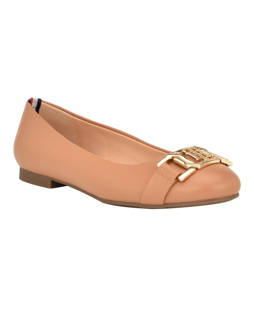 Tommy Hilfiger Women's Gallyne Classic Ballet Flats - Caramel- Manmade Cover