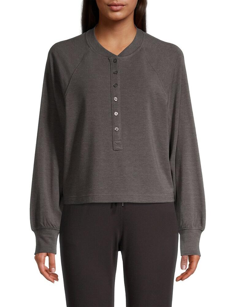 Elie Tahari Women's Raglan-Sleeve Henley Top - Bezel Cover