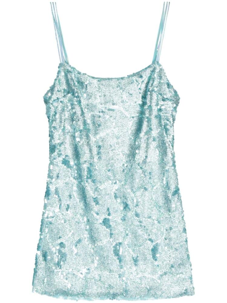 SIEDRES sequin-design mini dress - Blue Cover