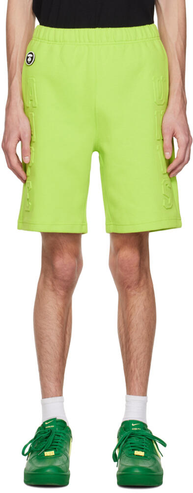 AAPE by A Bathing Ape Green Embossed Shorts Cover