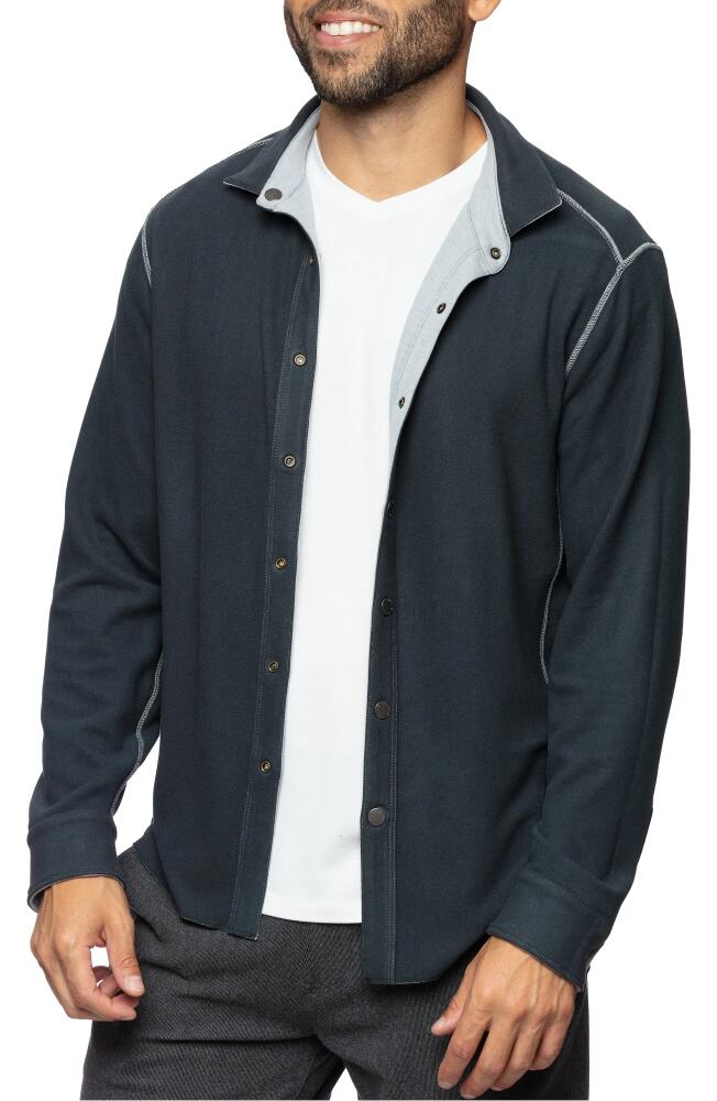 Fundamental Coast Andy Reversible Flipside Fleece Snap-Up Shirt Jacket in Daytona Blue Cover