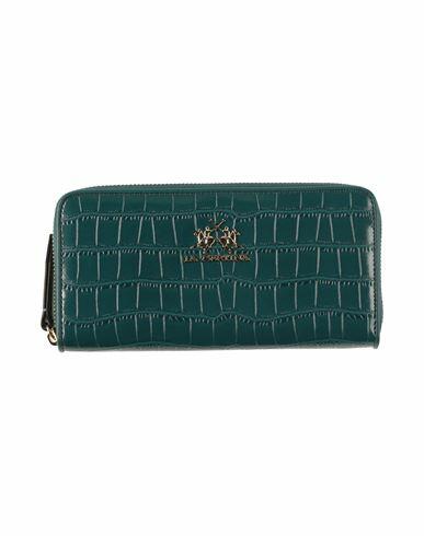 La Martina Woman Wallet Deep jade Polyurethane Cover