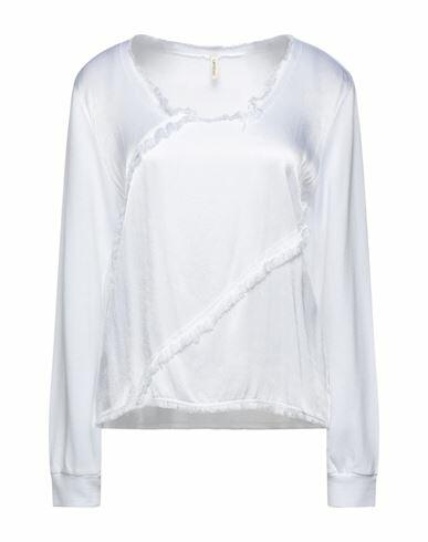 Lanston Woman Sweatshirt White Cotton, Tencel Cover