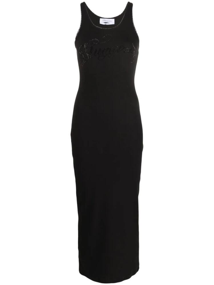 Blumarine logo-embroidered long dress - Black Cover