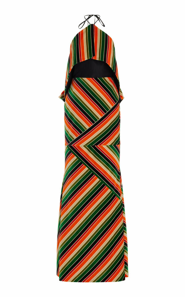 Rosie Assoulin - Bullseye Striped Cotton Maxi Halter Dress - Print Cover