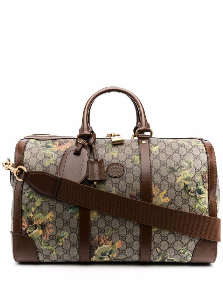 Gucci GG Supreme carnation print duffle bag - Neutrals Cover